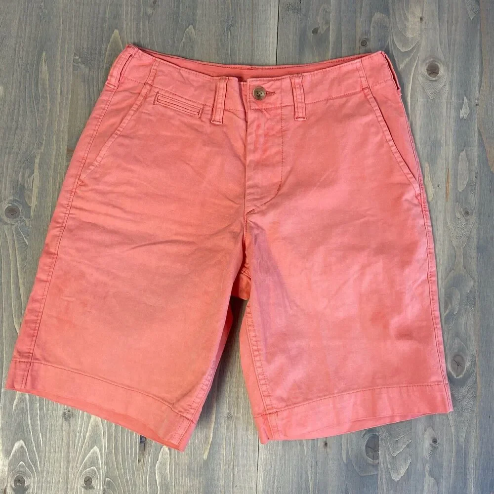 American Eagle Shorts Mens 26 NEXT Level Coral Orange Flex Chino 9